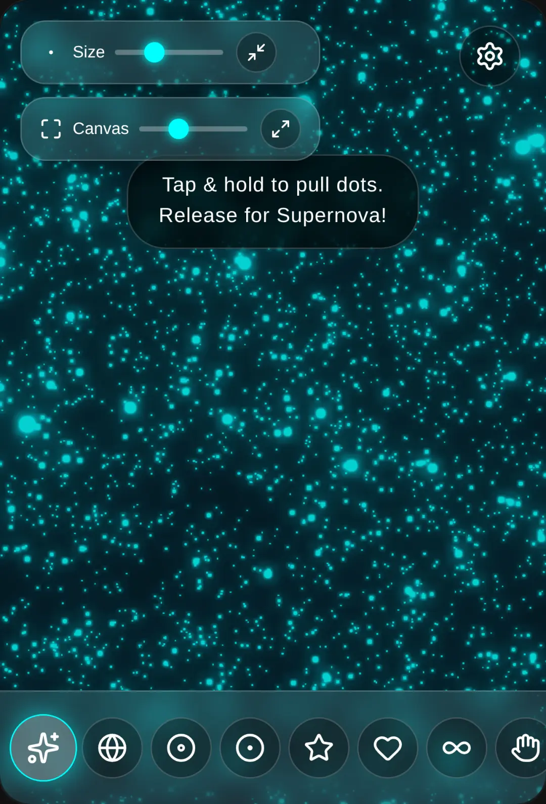 Supernova Particles hand tracking available cover