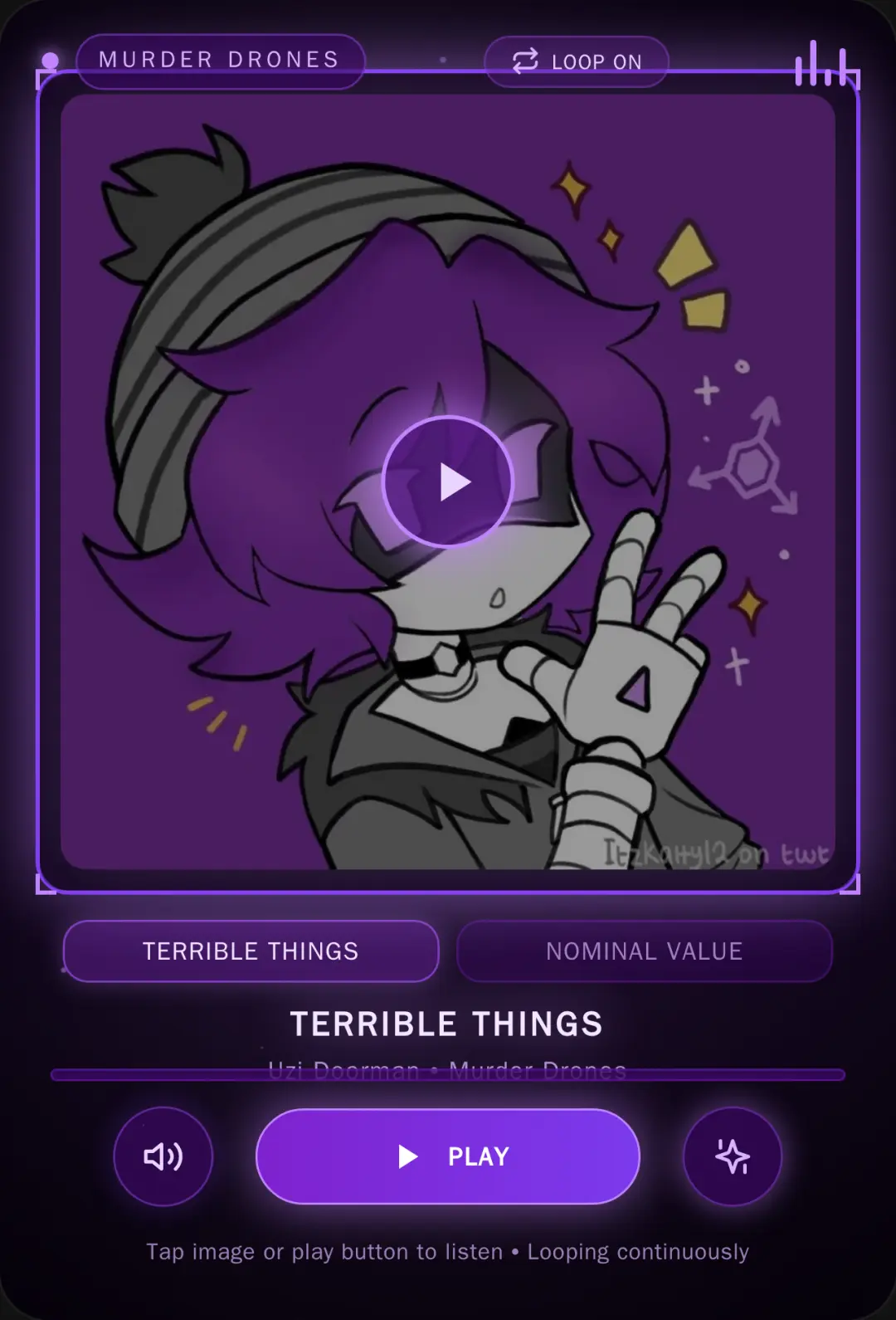 Music Player - Terrible Things & Nominal Value cover