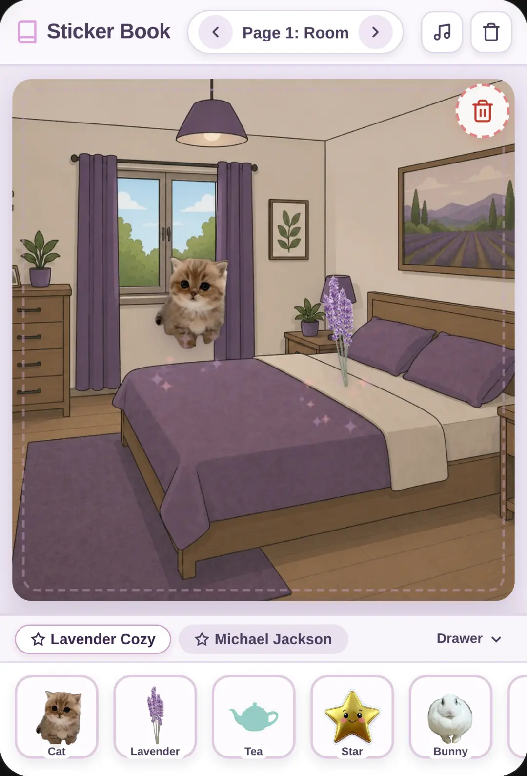 Cozy Lavender Sticker Book cover