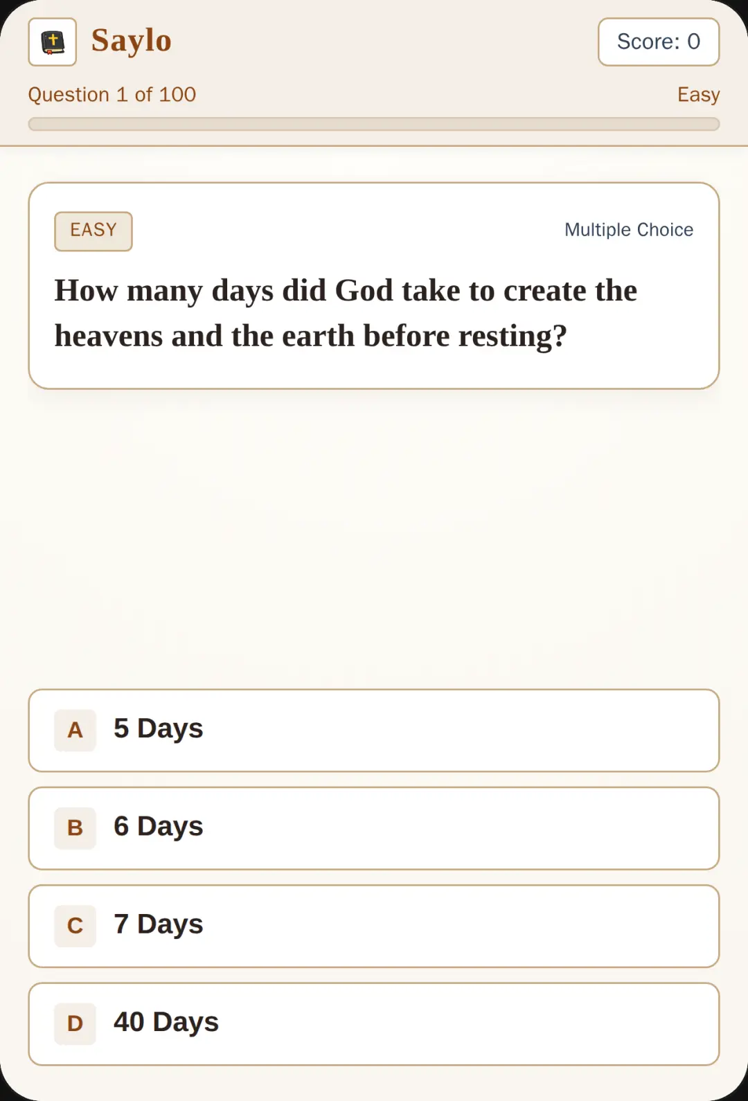 Saylo: 100 Bible Questions cover