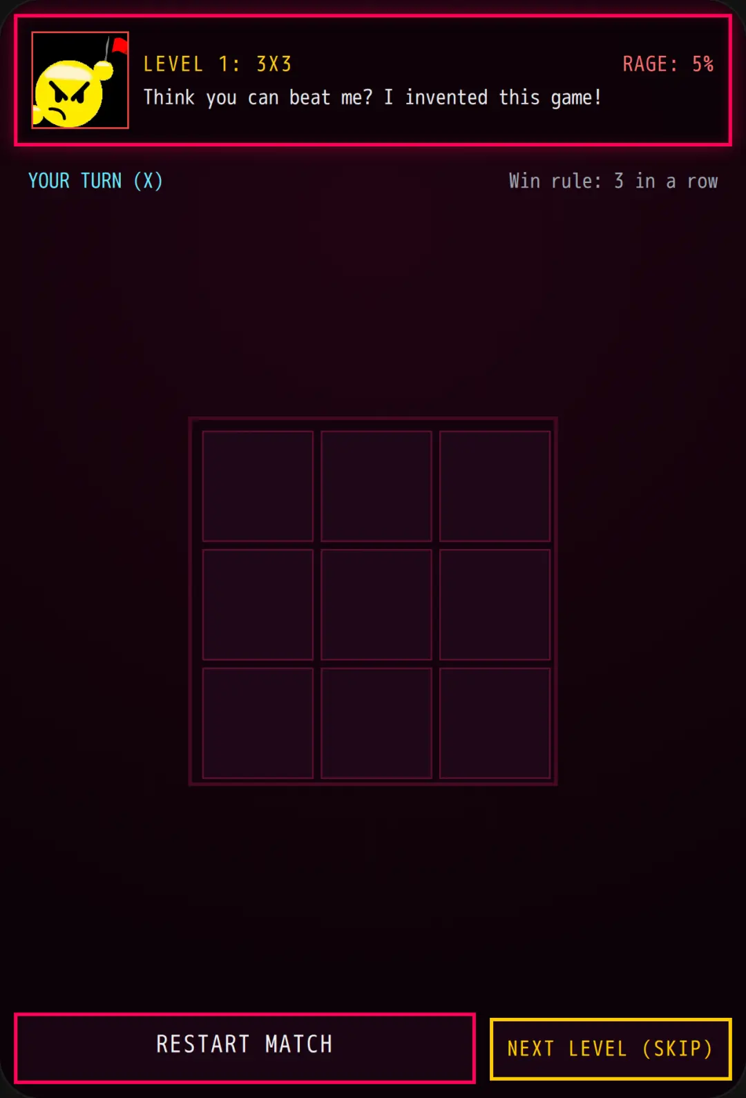 Angry Tic Tac Toe: AI Boss Rush cover