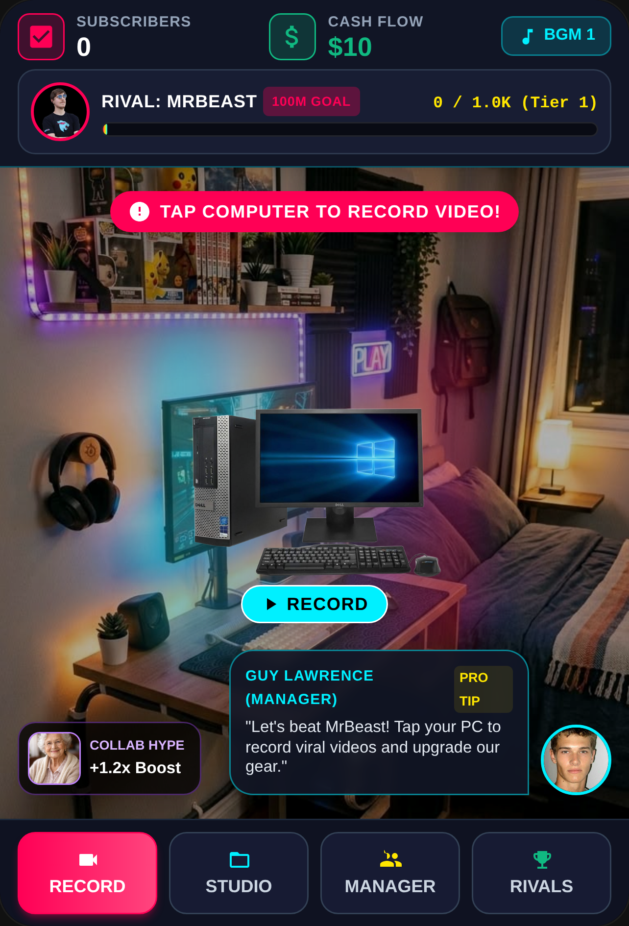 ▶️YouTuber Tycoon: Race to 100M 🏁 cover