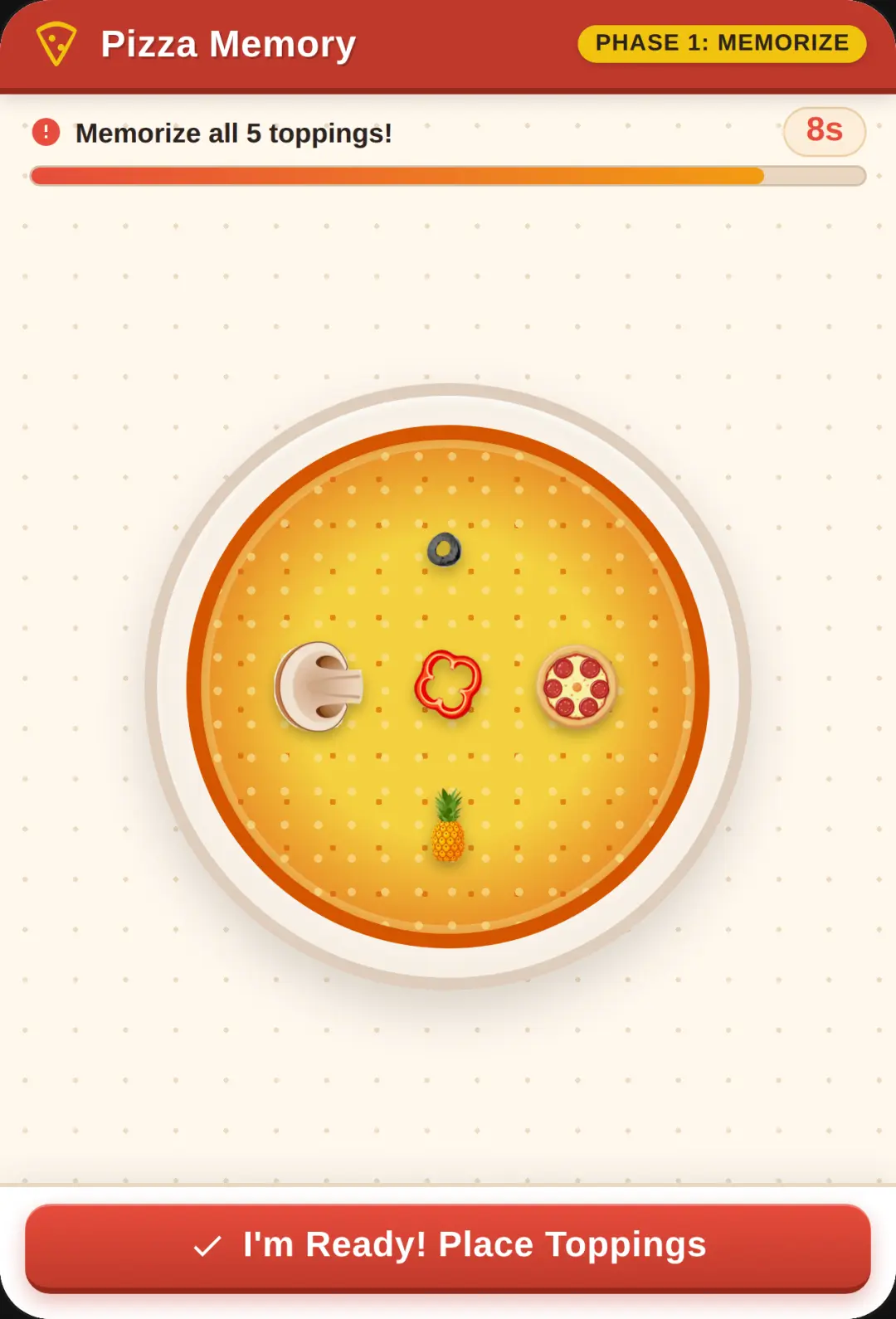 Pizza Memory Challenge cover