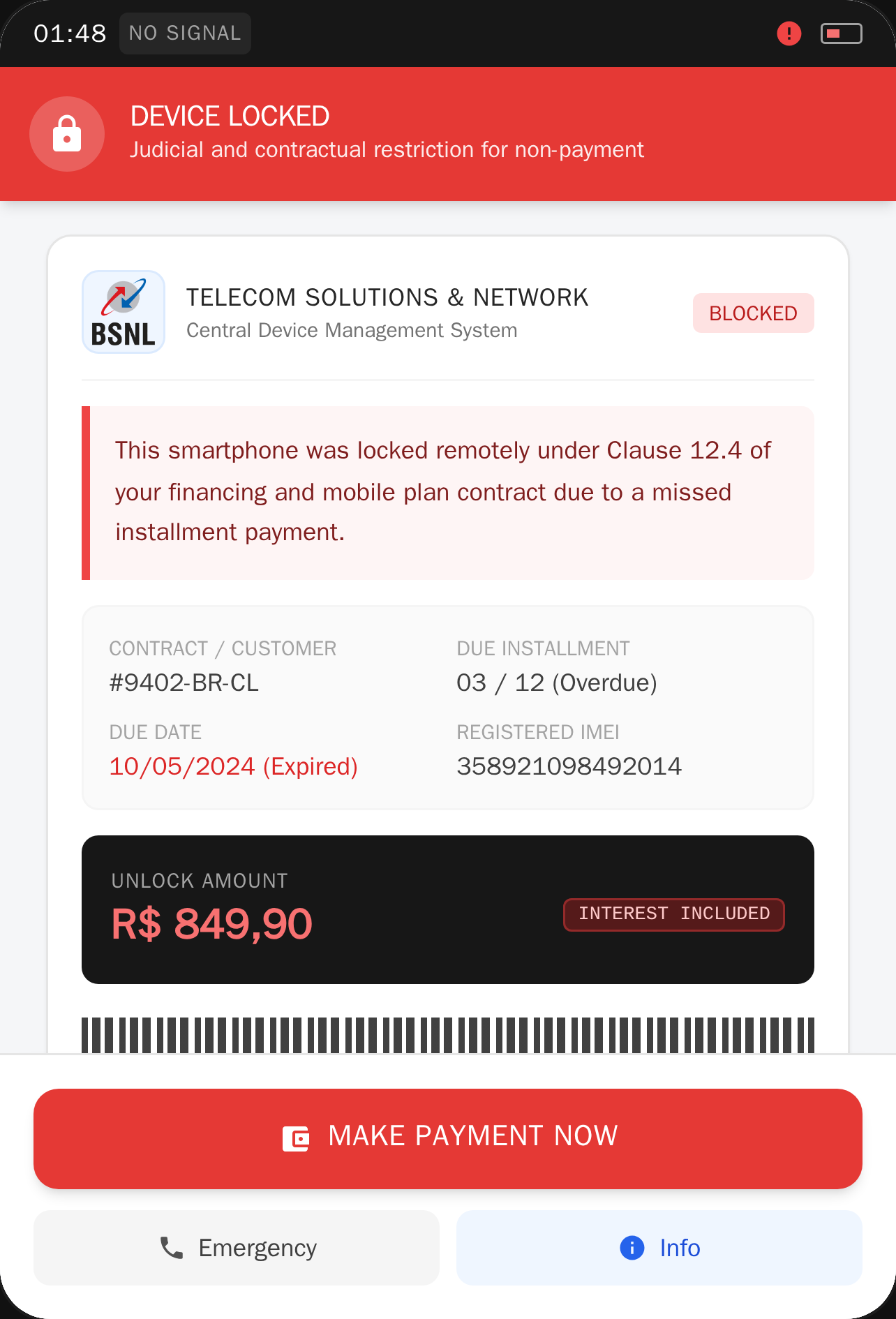 Blocked phone for payment (DONT CALL REED TIMMER!) cover