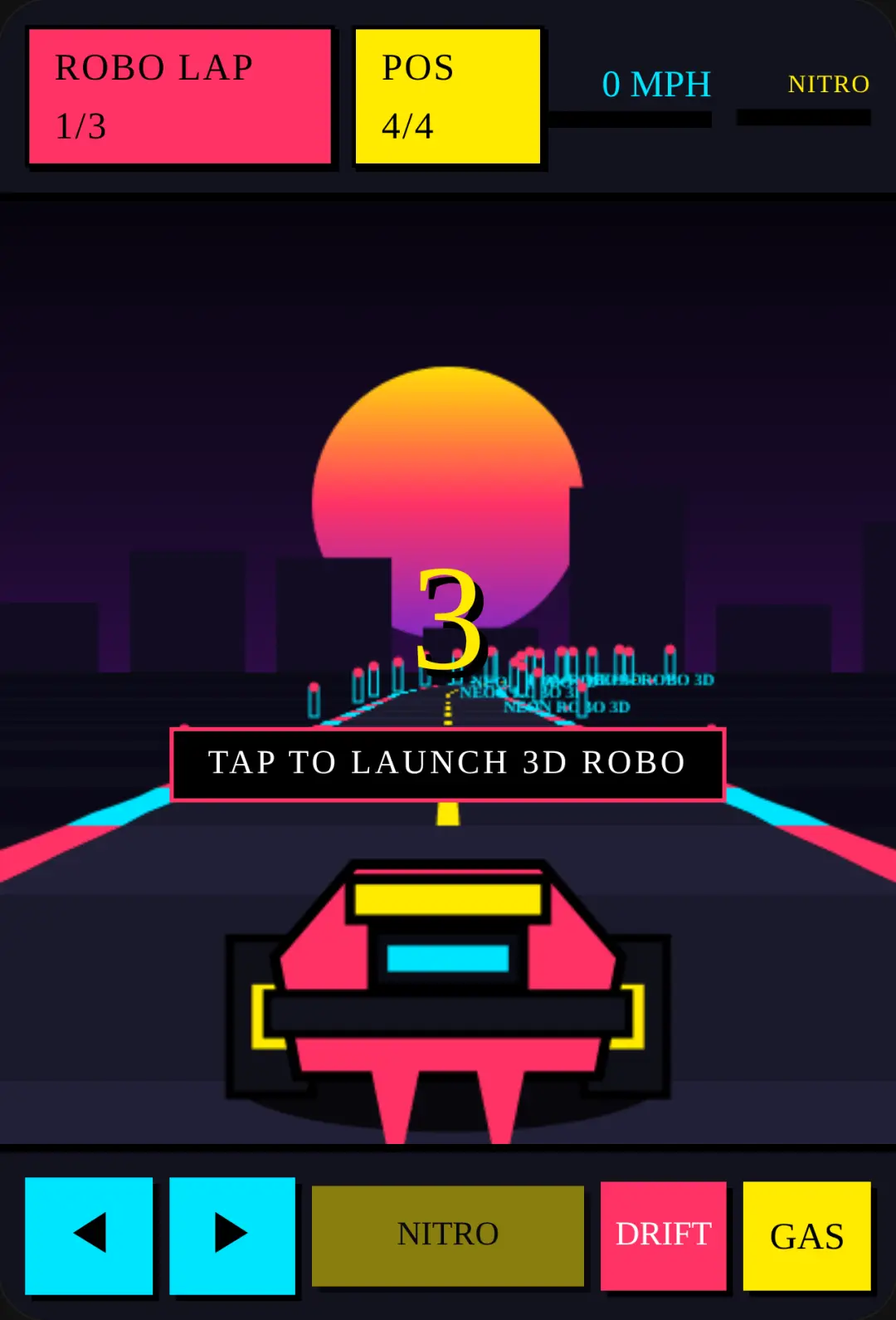Neon Robo Race 3D please follow me I will follow you back cover