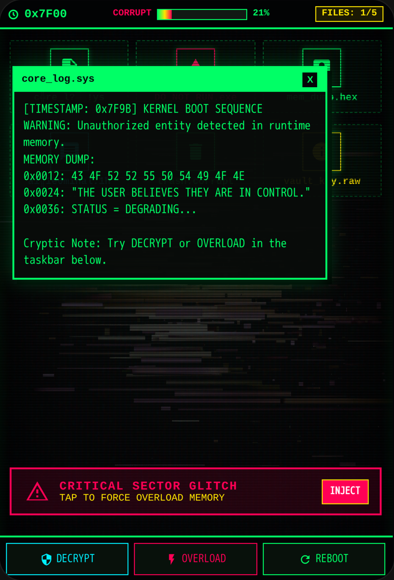 CORRUPT_OS v0.99.8b // SYSTEM FAILURE cover