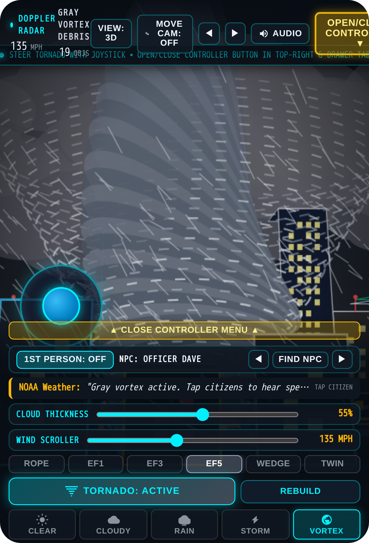 3D Vortex City - Side Perspective, 2D/3D View & Cloud Thickness cover
