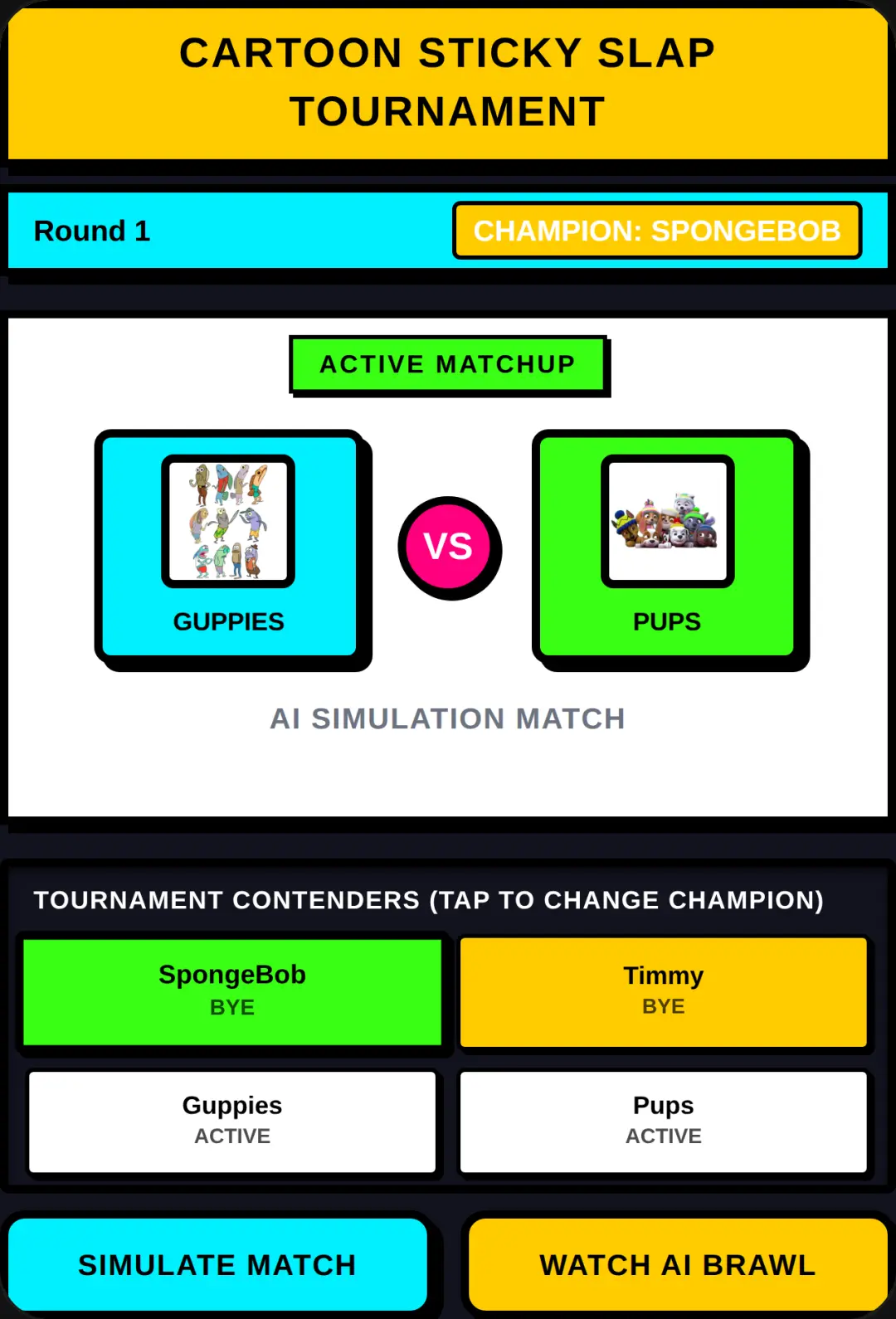 Cartoon Sticky Slap Tournament cover