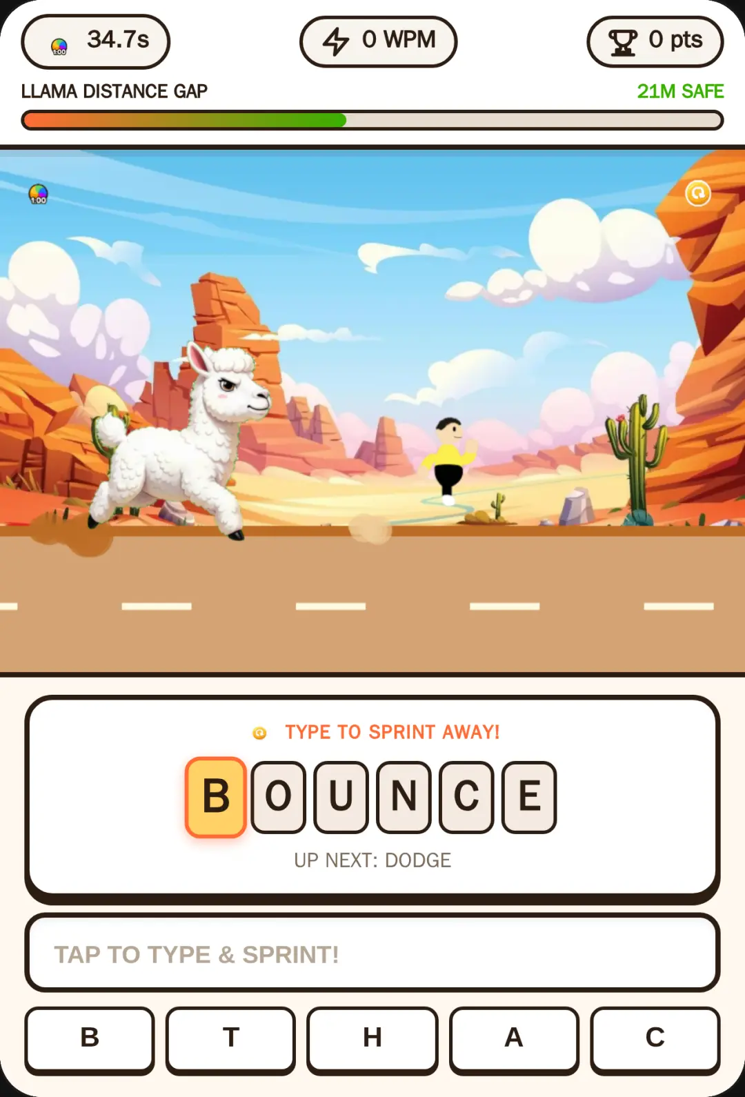 Llama Chase Typing Race cover