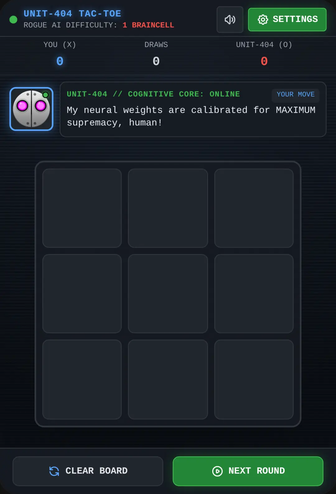 Rogue Tic-Tac-Toe: Dumb Robot AI cover