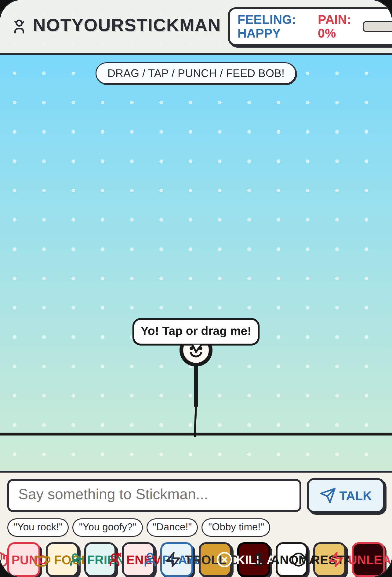 (another Update ) interact with stickman cover