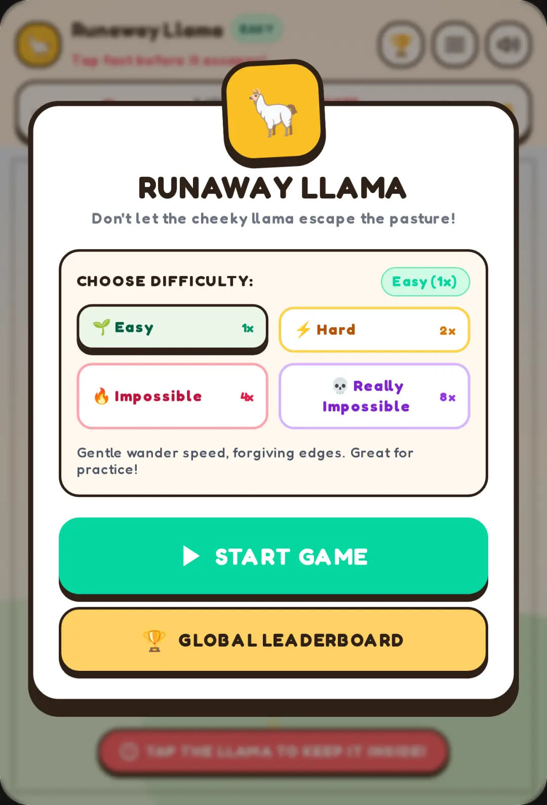 Runaway Llama - Keep It on Screen! cover