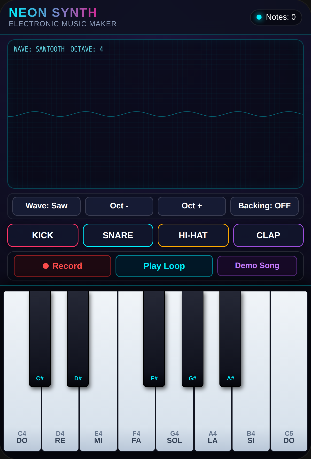 Neon Synth Music Maker cover