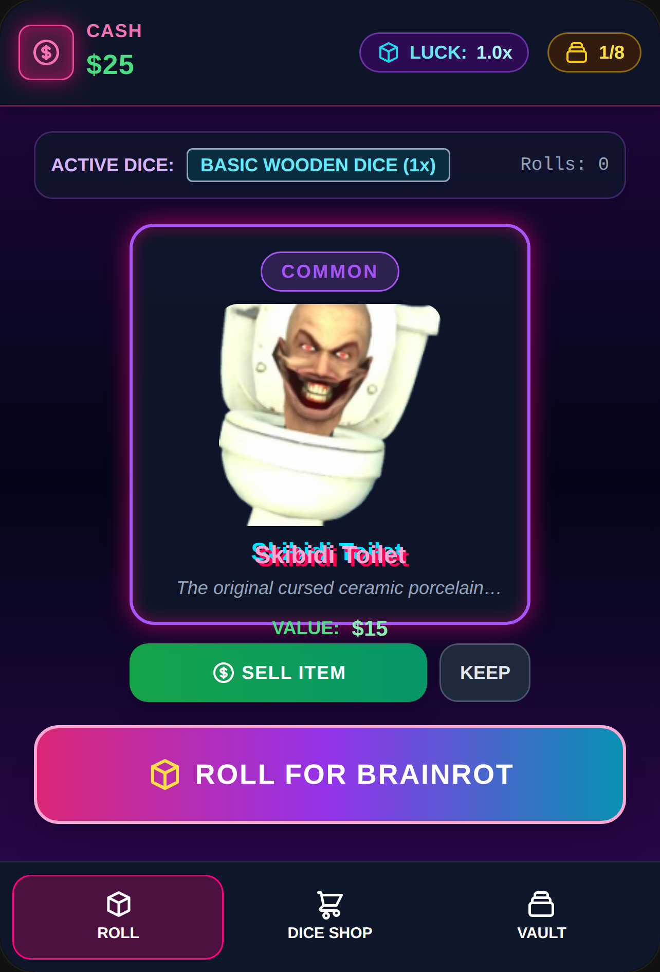 Brainrot RNG & Dice Tycoon cover