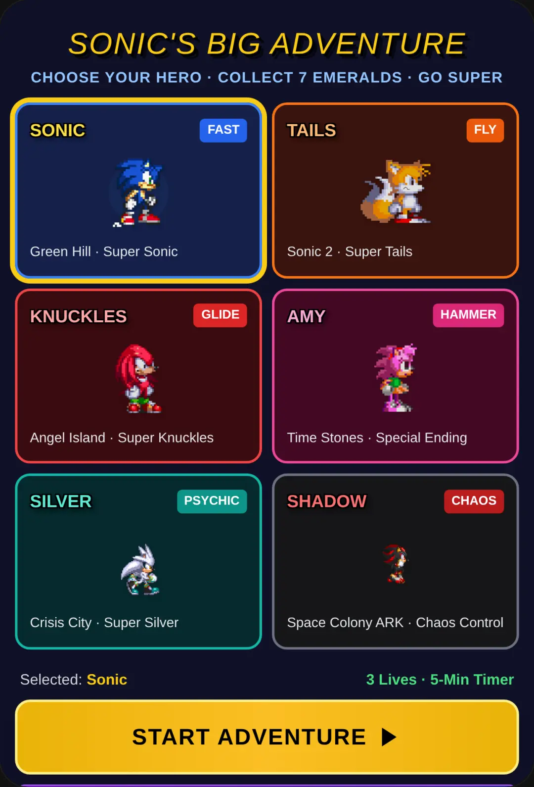 Sonic's Big Adventure cover