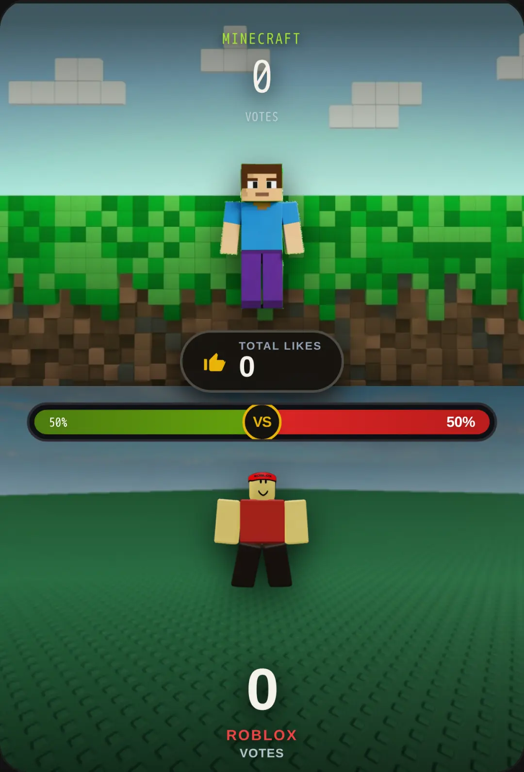 Roblox vs Minecraft - Tap Vote cover