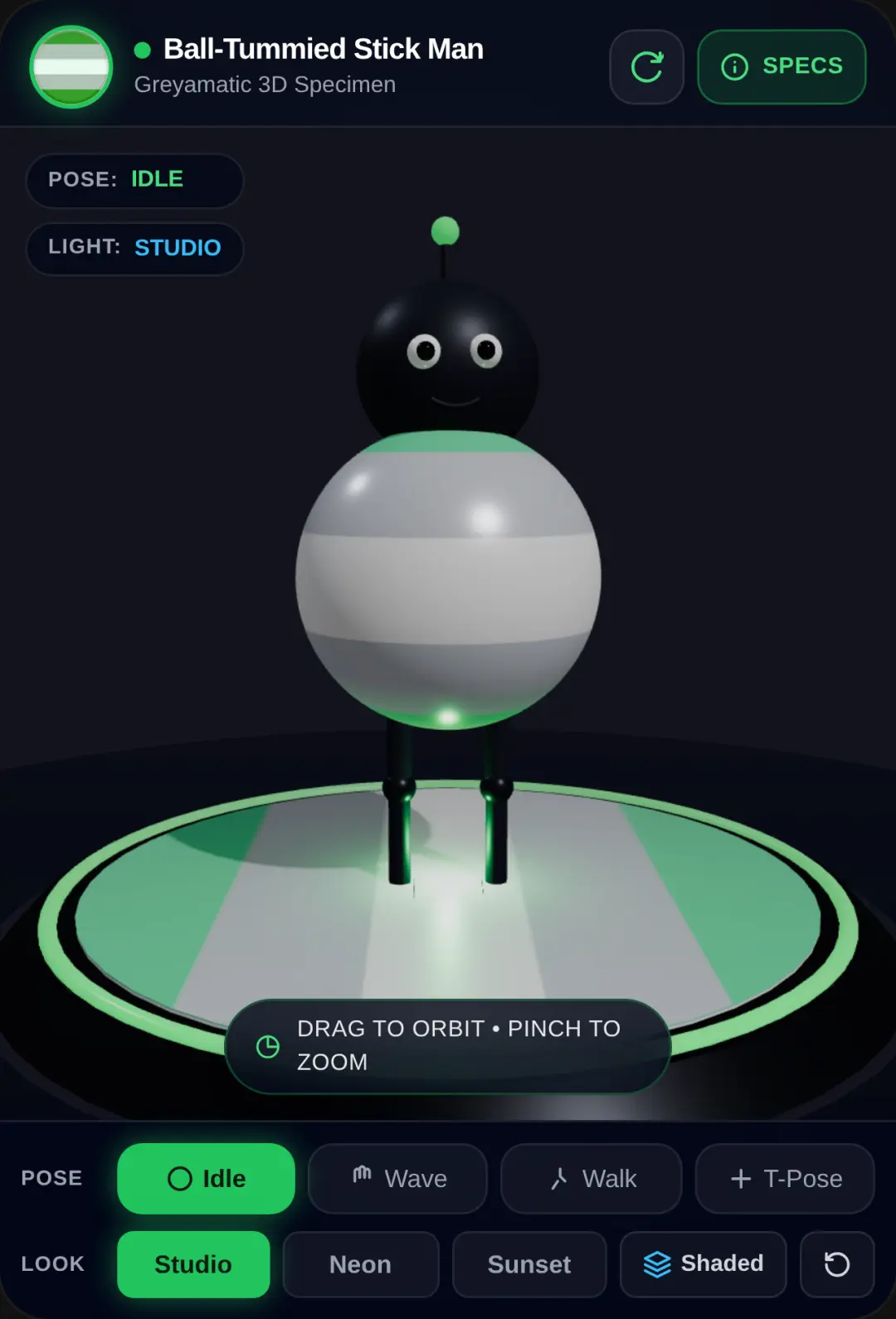 Ball-Tummied Stick Man 3D Studio cover