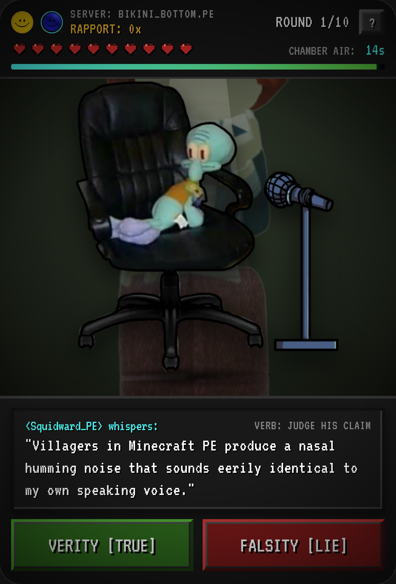 I added Squidward on Chair on Minecraft cover