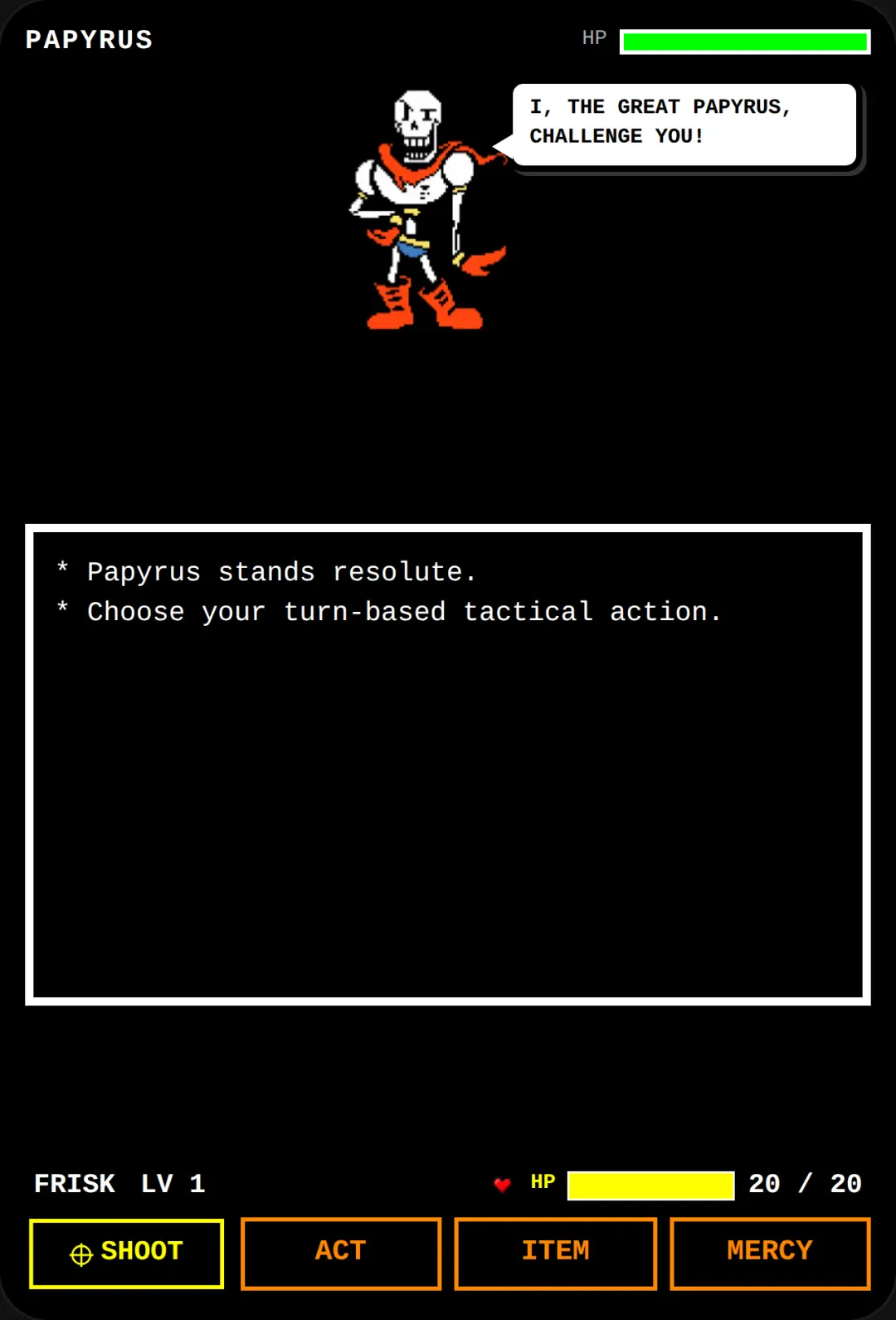 Undertale - Papyrus with a Gun cover