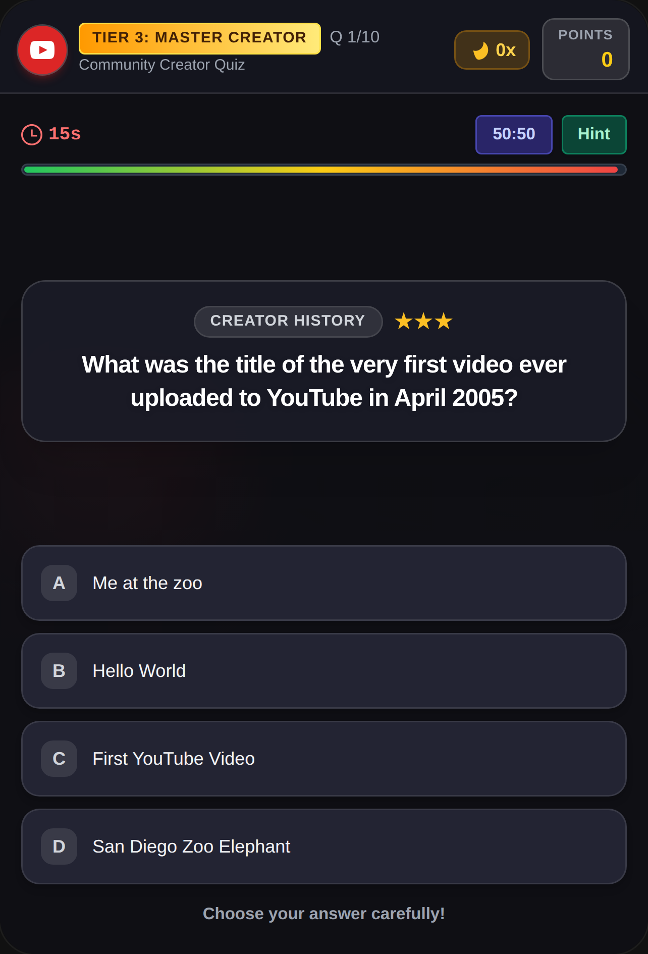 Creator Community Trivia Quiz cover