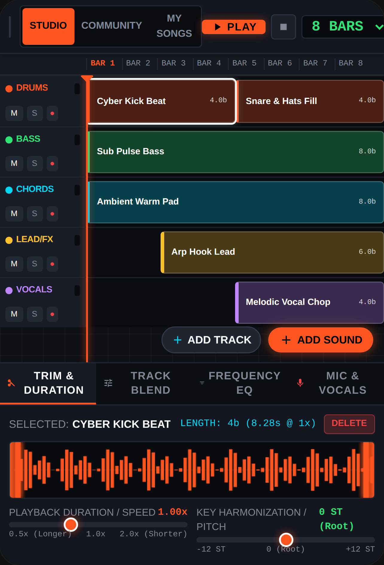 KINETIC STUDIO // make you own song and upload cover