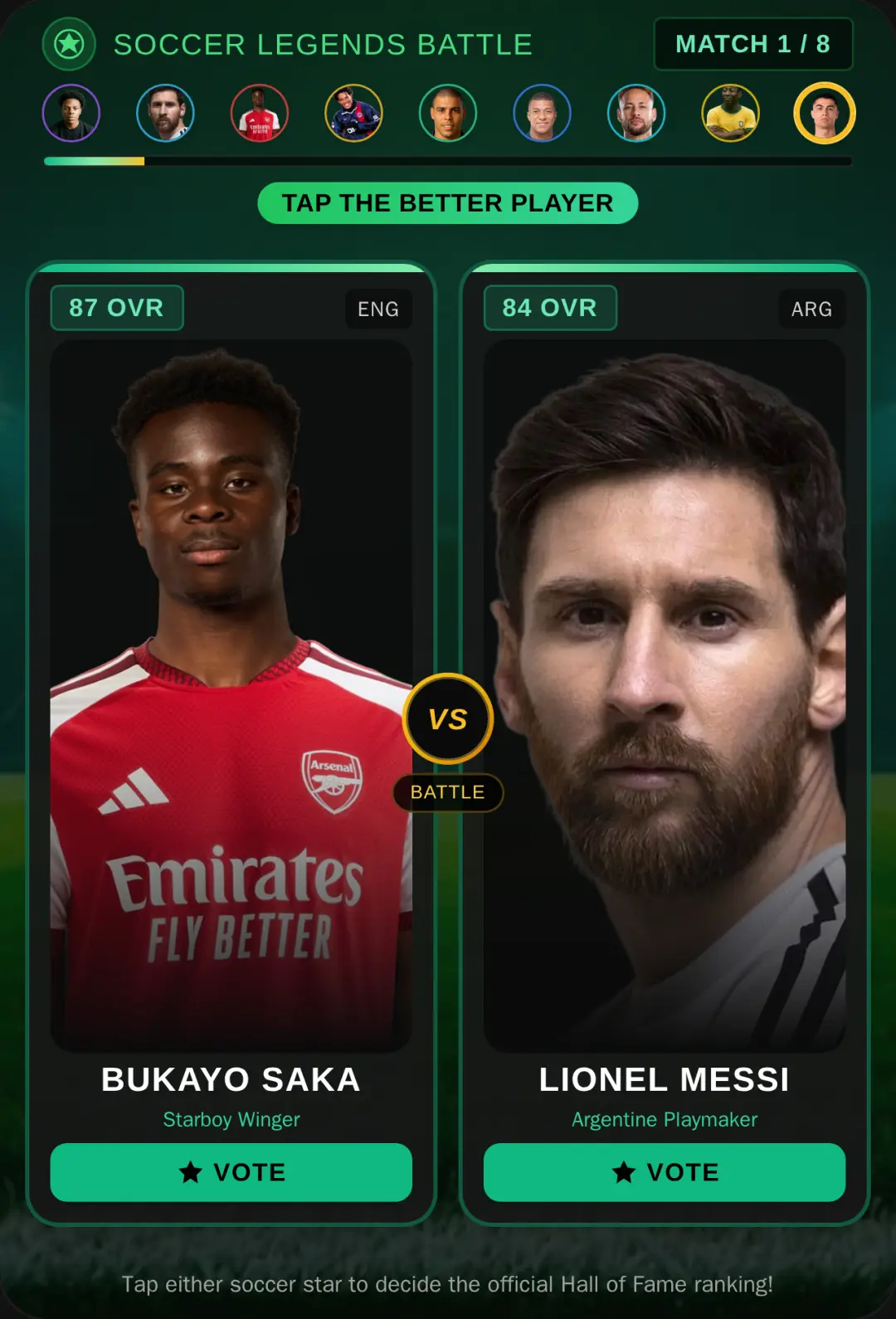 Soccer Legends Battle: Head-to-Head Ranking cover