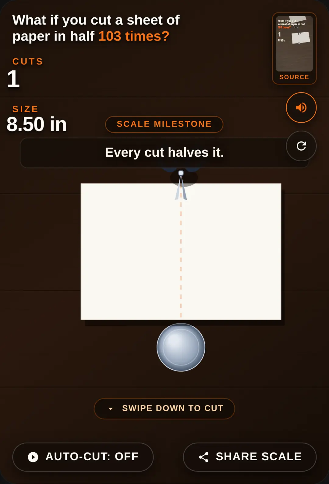 103 Cuts: The Paper Halving Simulator cover