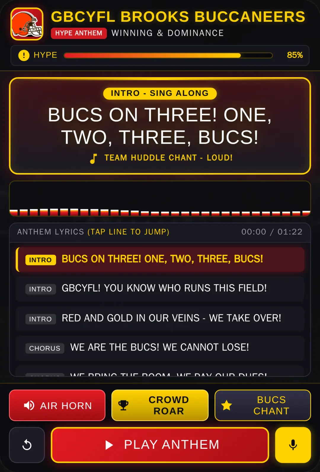 Brooks Buccaneers Hype Anthem cover
