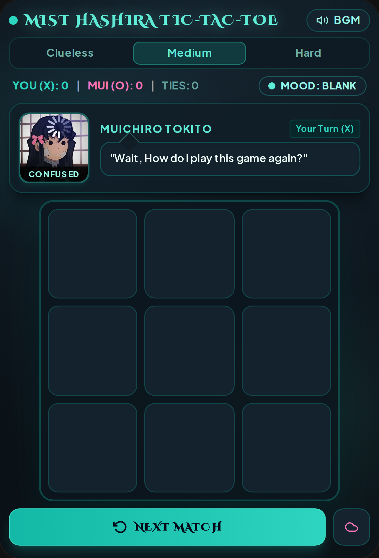 Muichiro's Clueless Tic-Tac-Toe cover