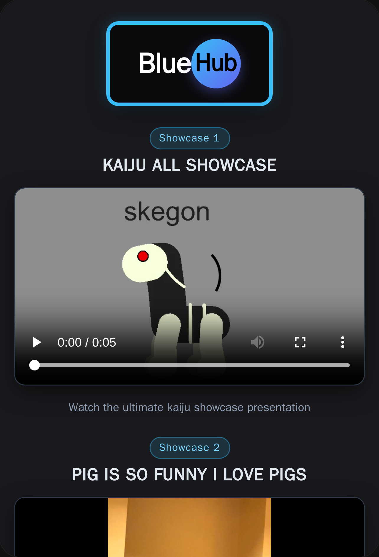 Blue Hub - Video Showcase cover
