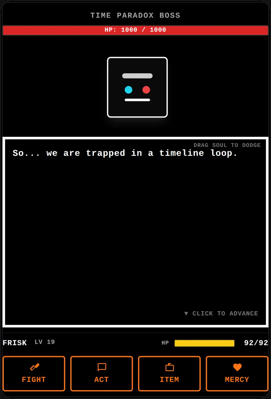 Undertale Time Paradox Boss cover