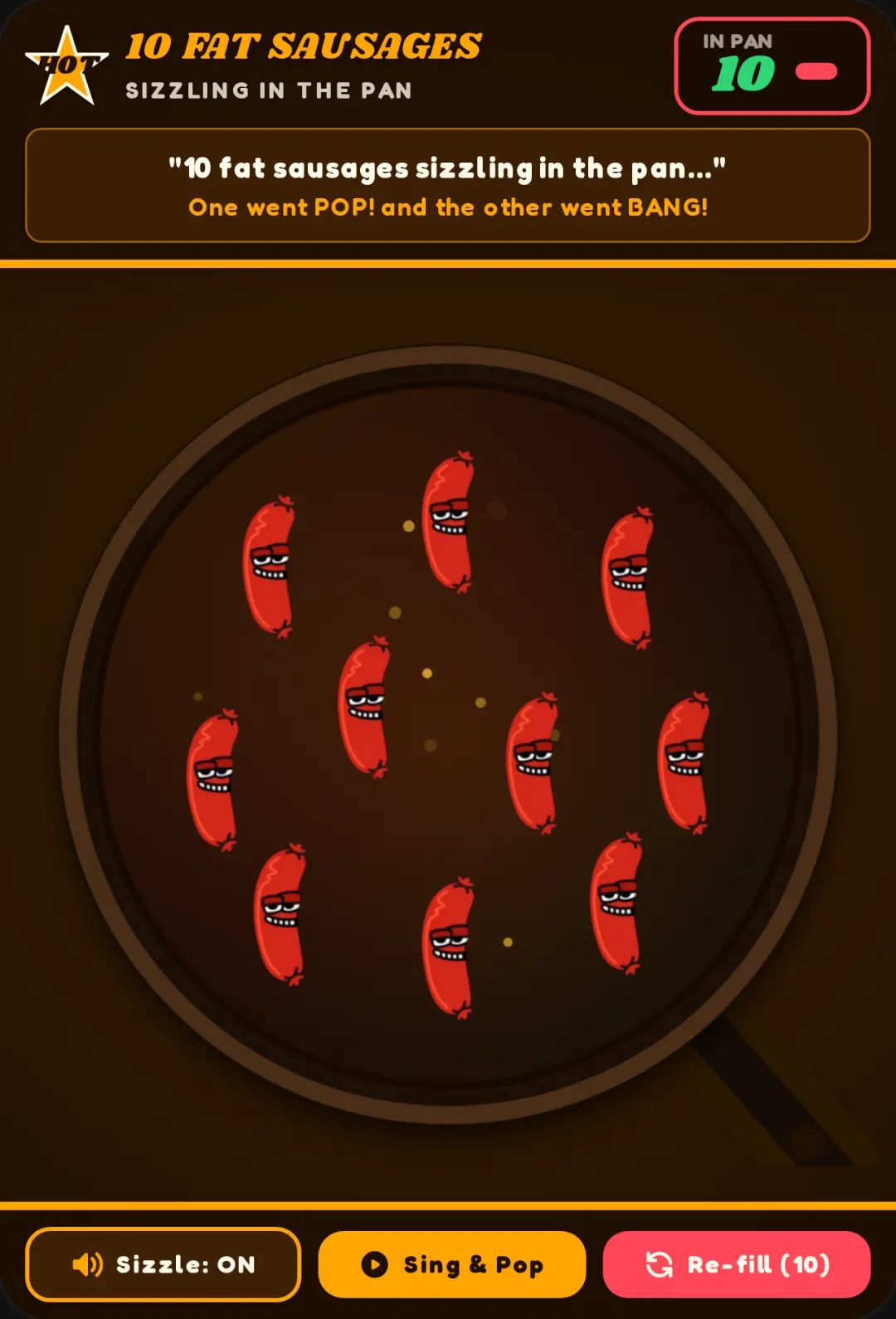 10 Fat Sausages Sizzling in the Pan cover