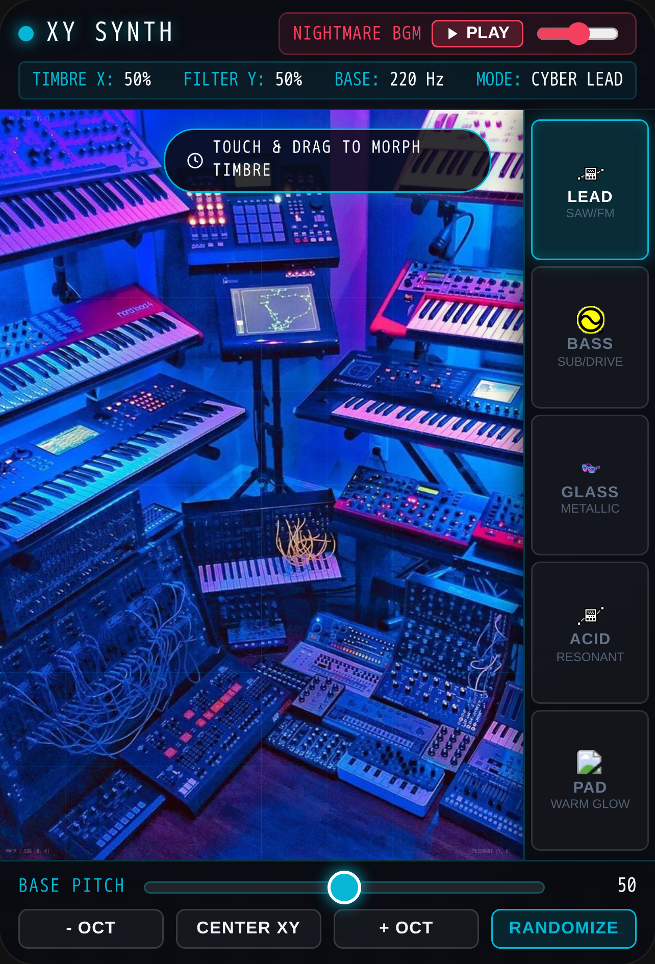 XY MORPH SYNTHESIZER cover