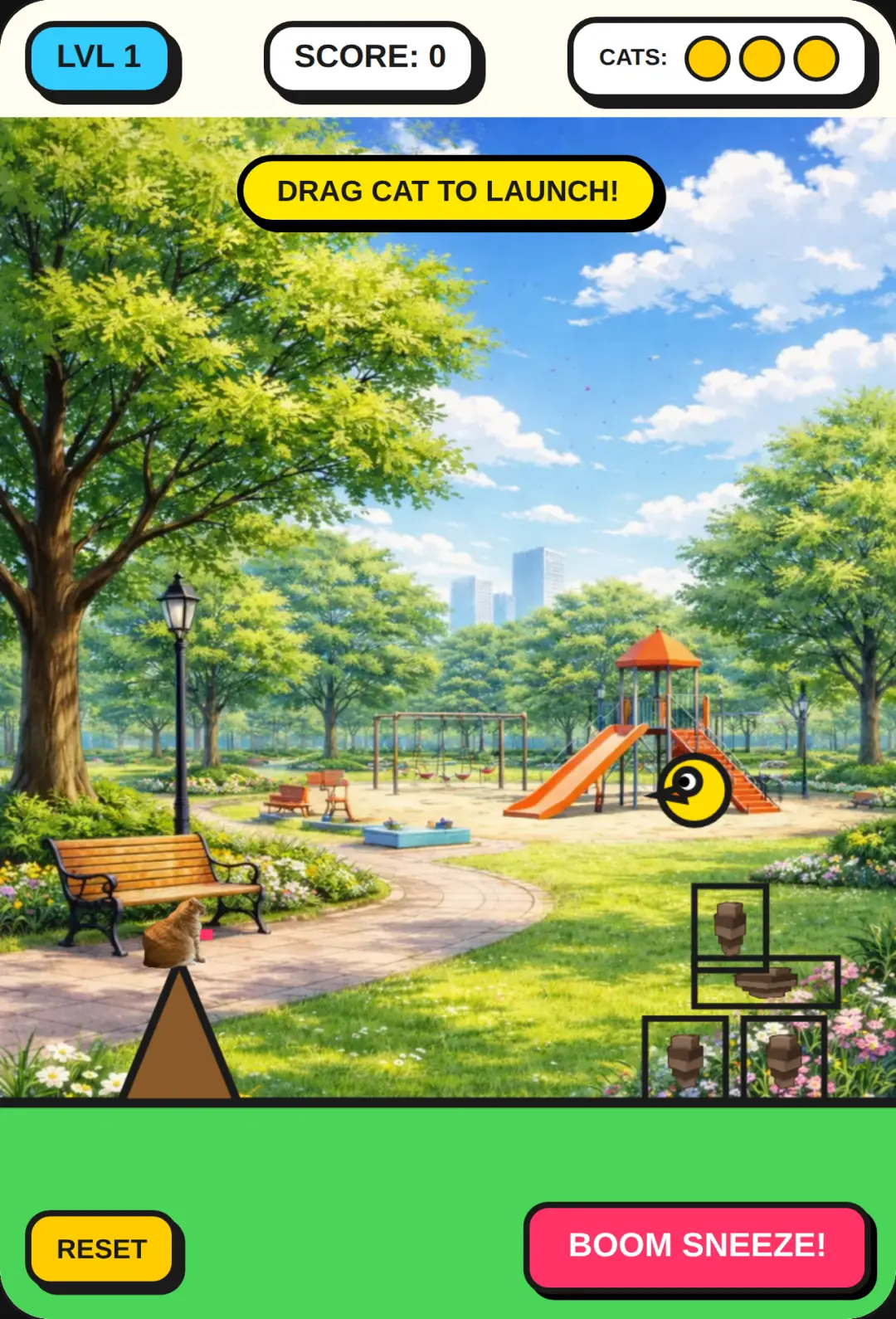Hit the yellow circle to get points cover