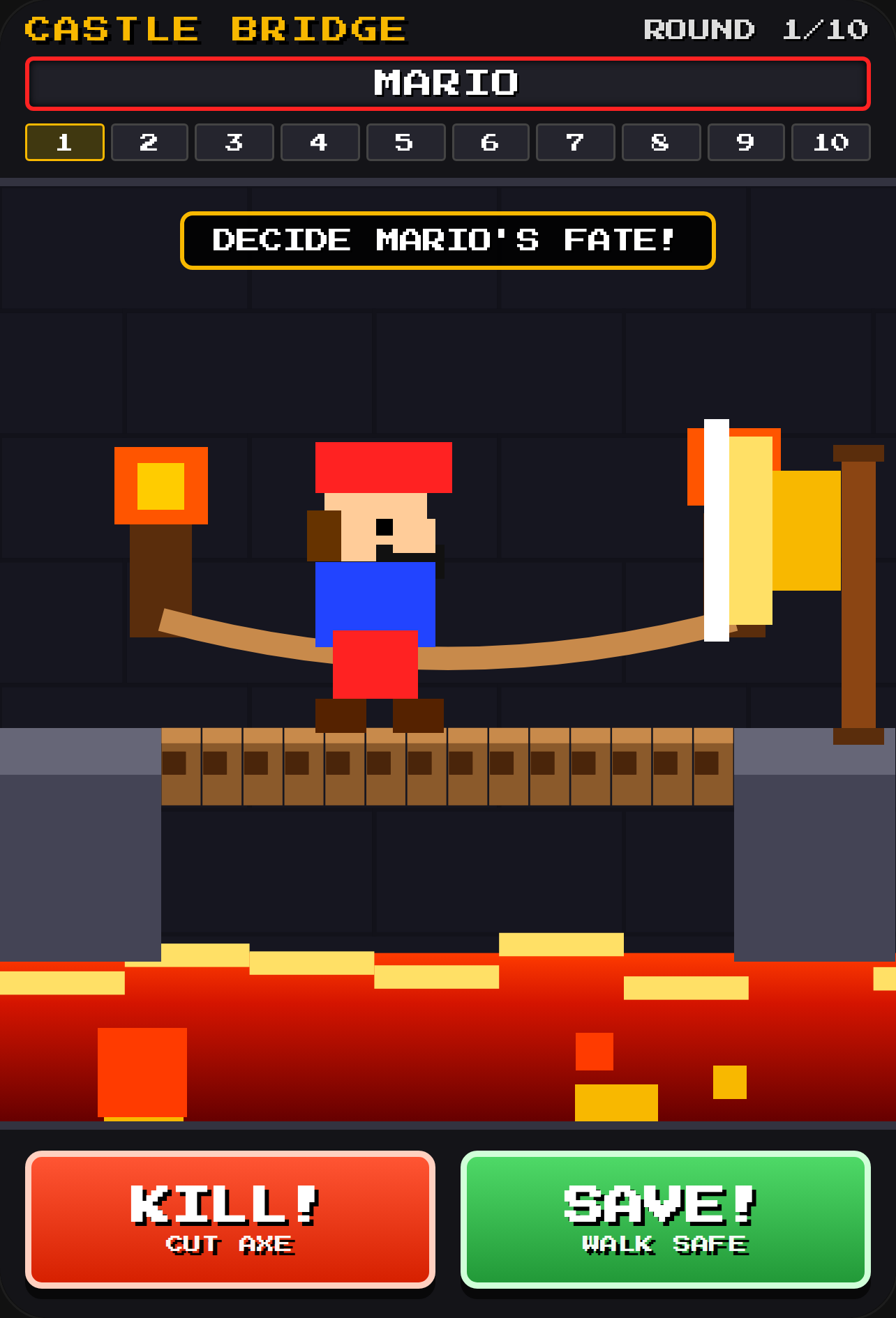 Mario Castle Bridge: Kill or Save cover
