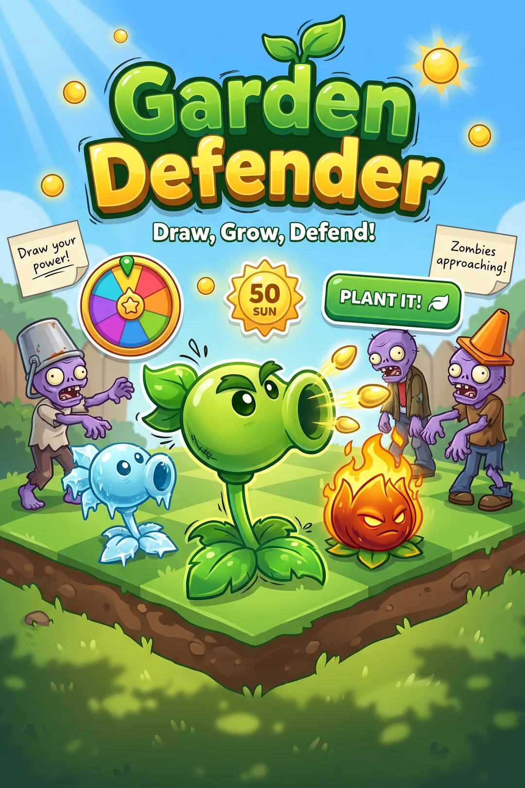 Garden Defender #pvz #draw #creativity #td #plant #zombie #strategy