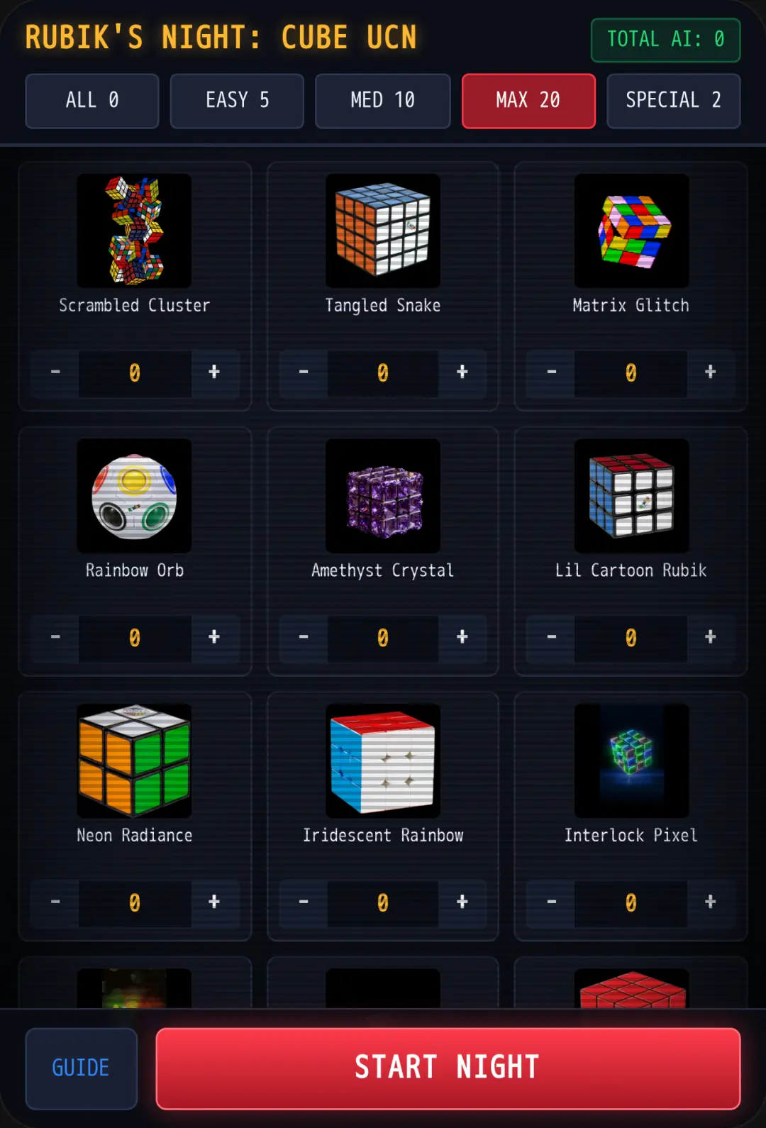 RUBIK'S NIGHT: CUBE UCN cover