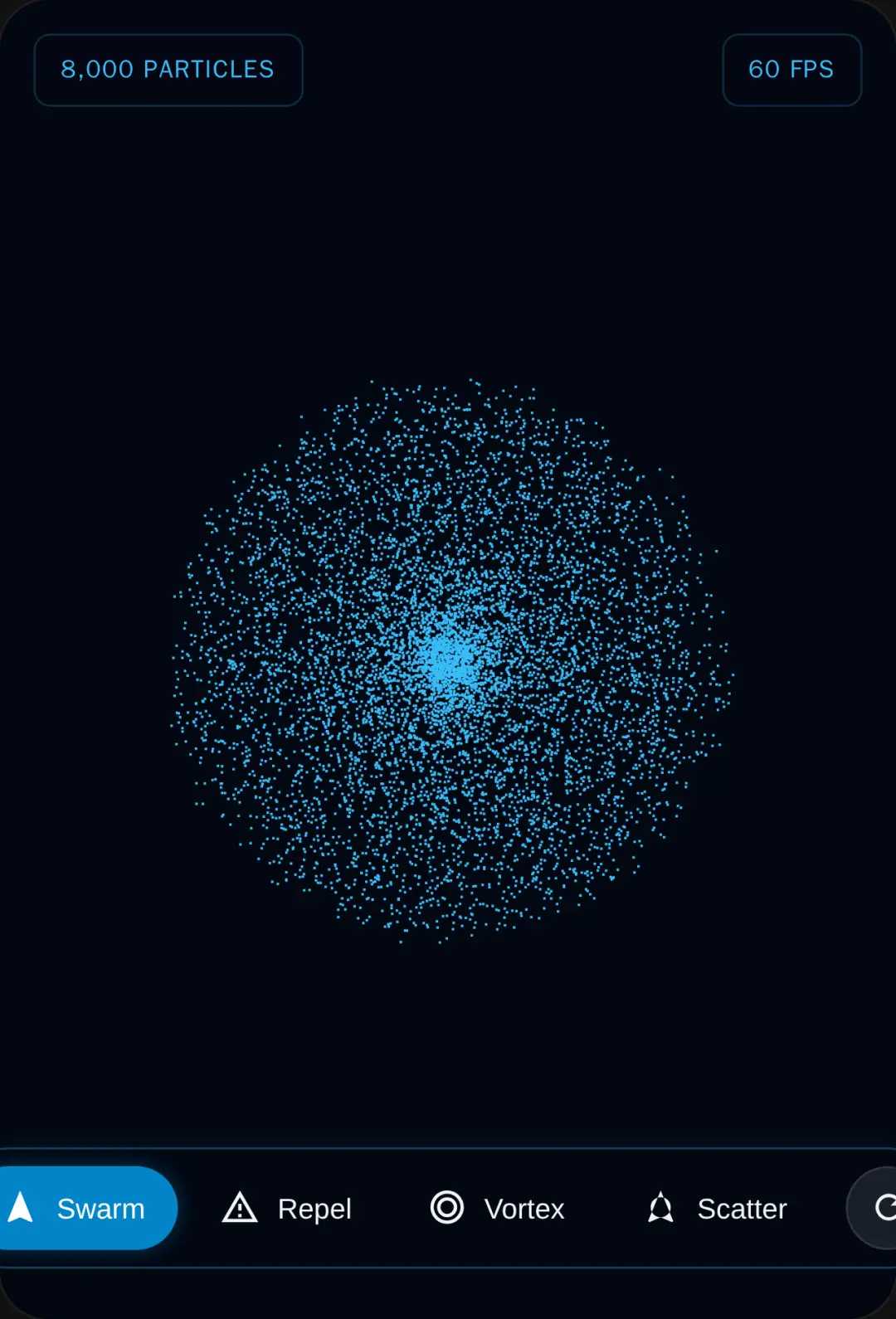 Swarm 8,000 blue dots cover