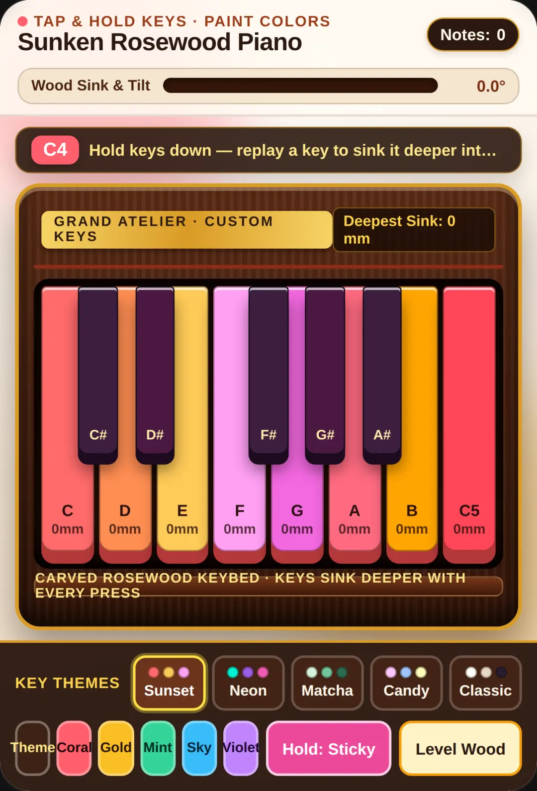 Sunken Rosewood Piano cover
