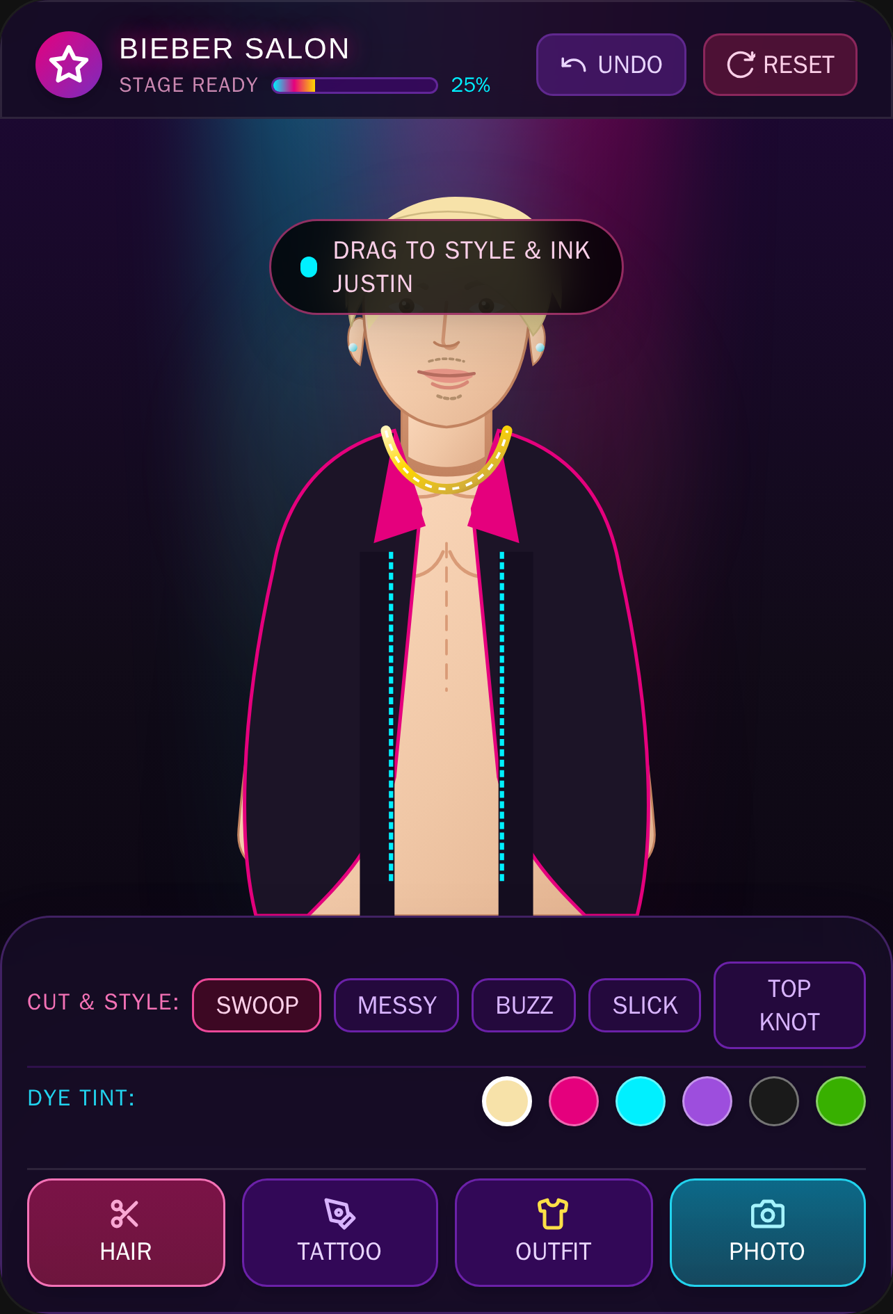 Justin Bieber Pop Salon & Tattoo Studio cover