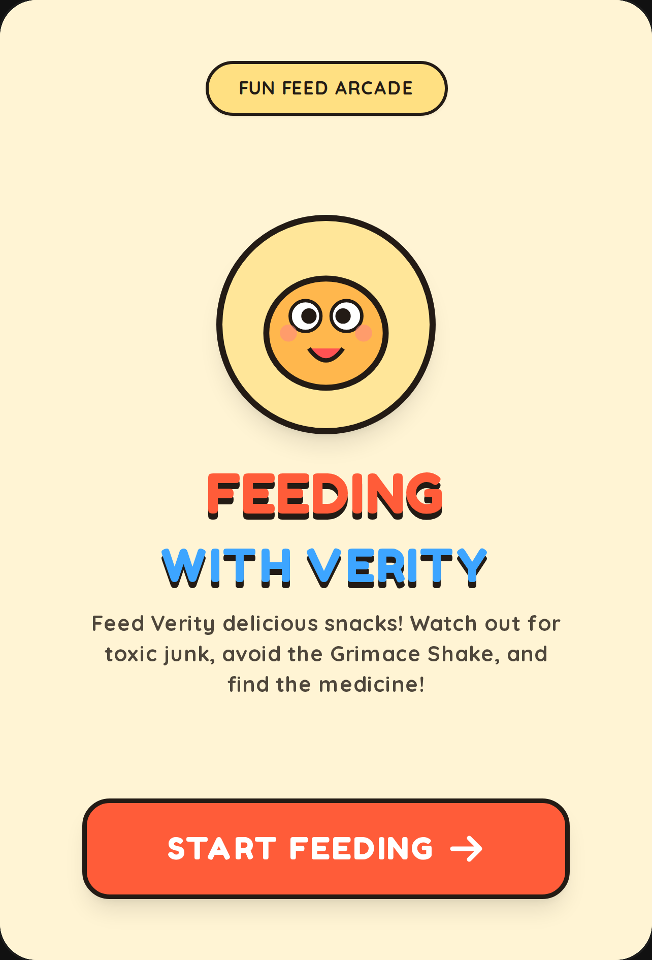 Feeding with Verity:fun feed arcade cover