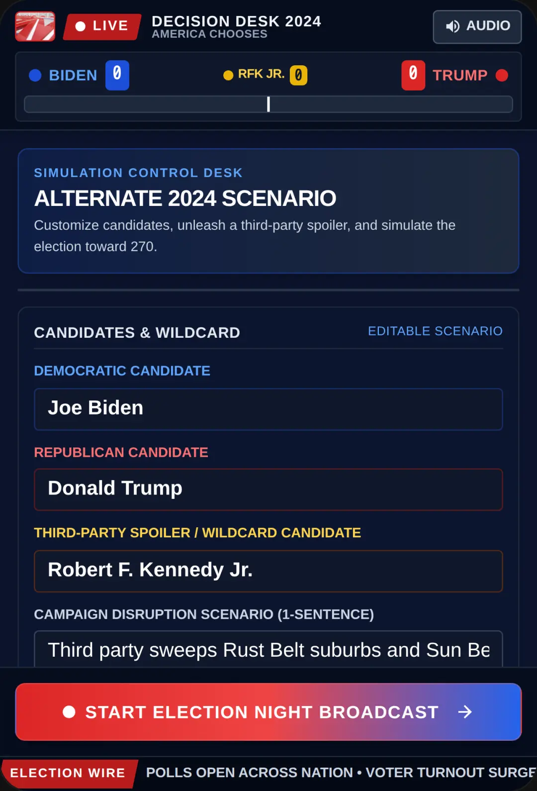 2024 Election Night Simulator cover