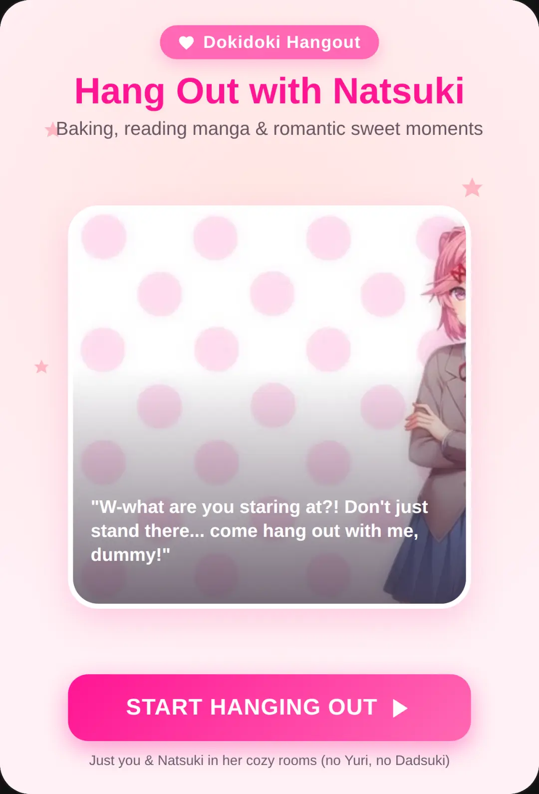 Hang Out with Natsuki! As "friends" (u will find out) cover