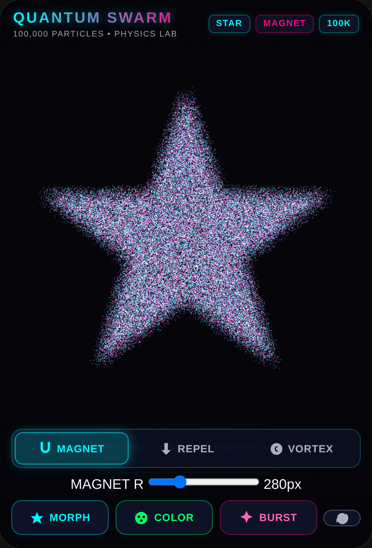 Quantum Swarm - 100,000 Particle Physics & Morph cover