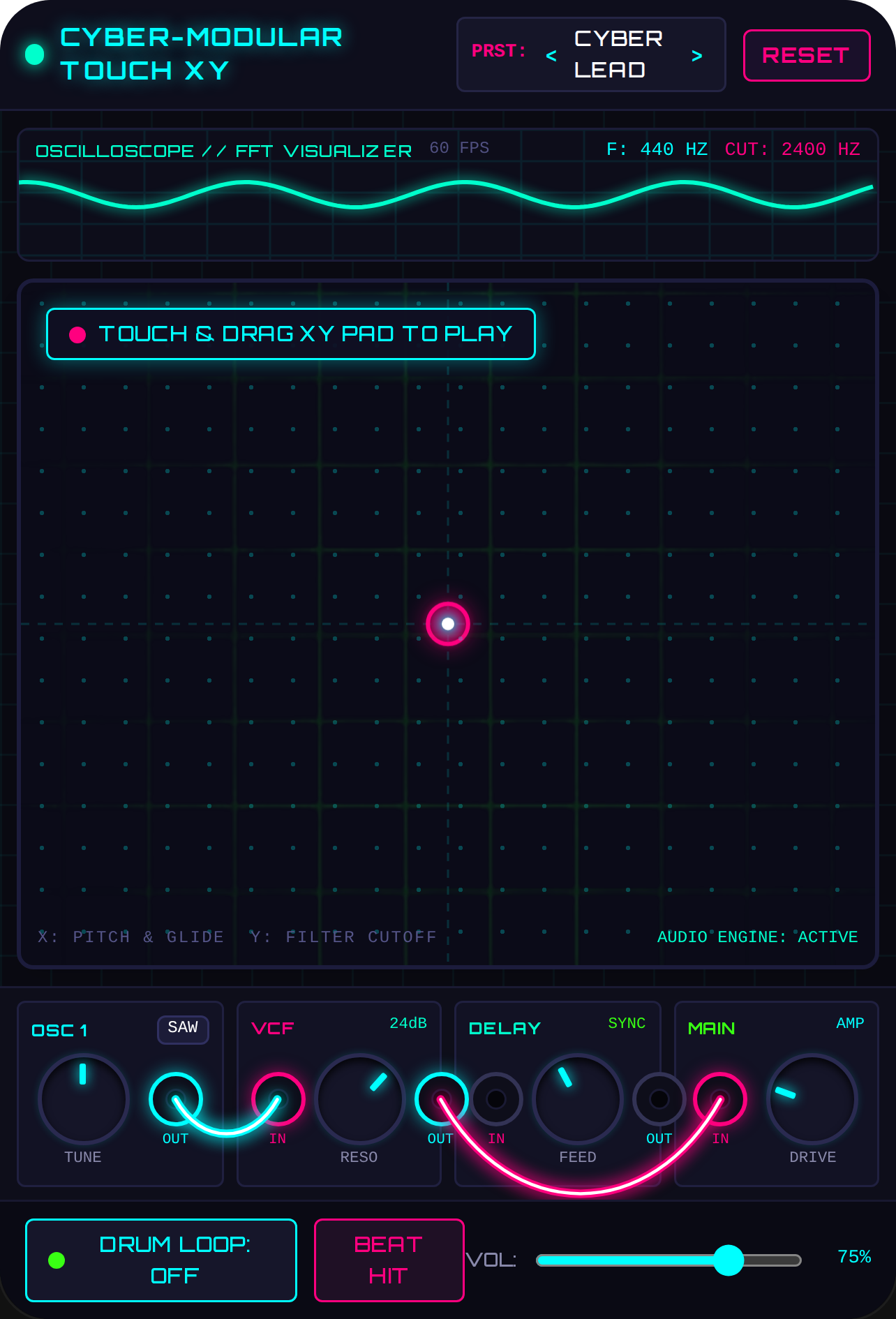 CYBER-MODULAR TOUCH XY SYNTH cover