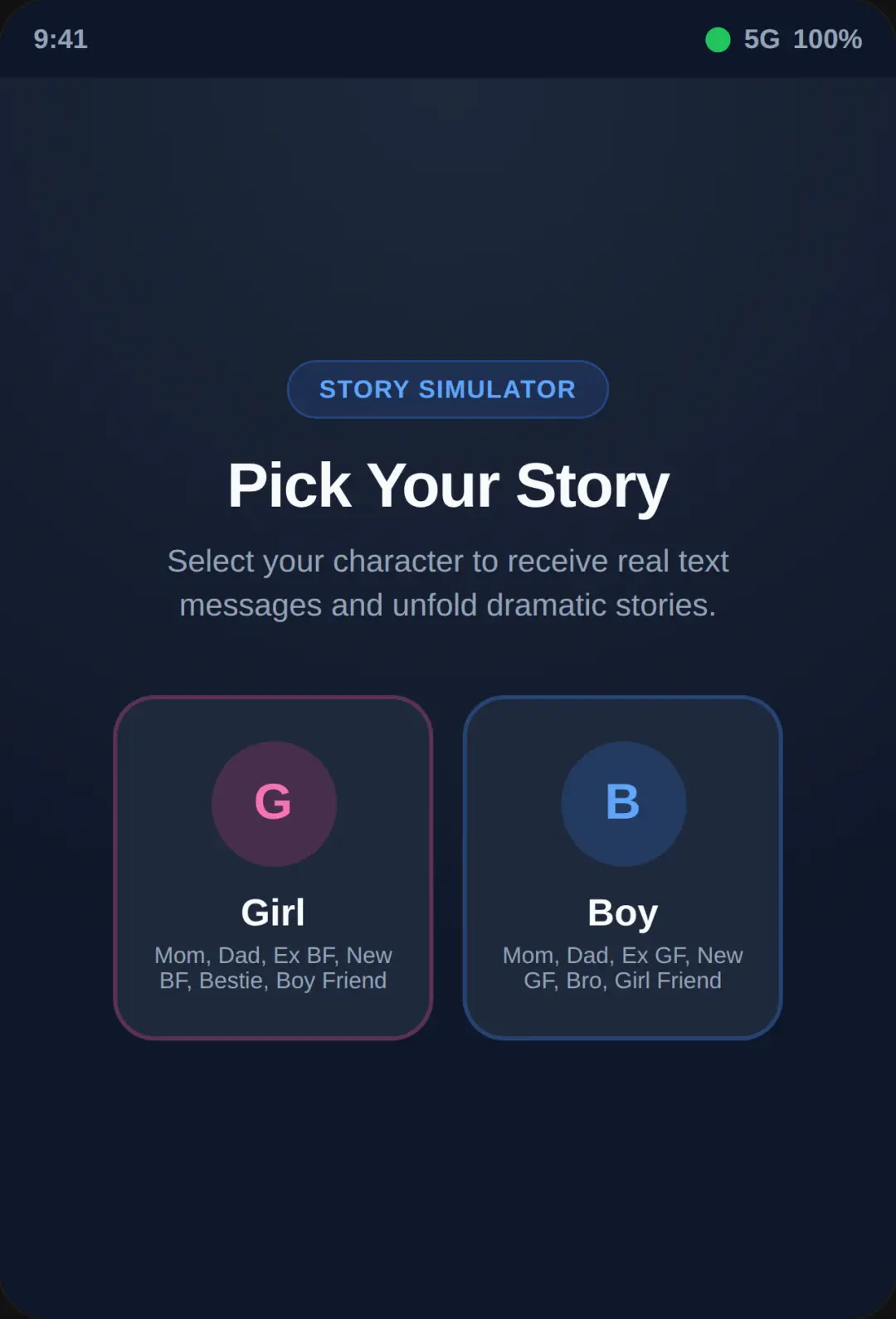 boy/girl text messages cover