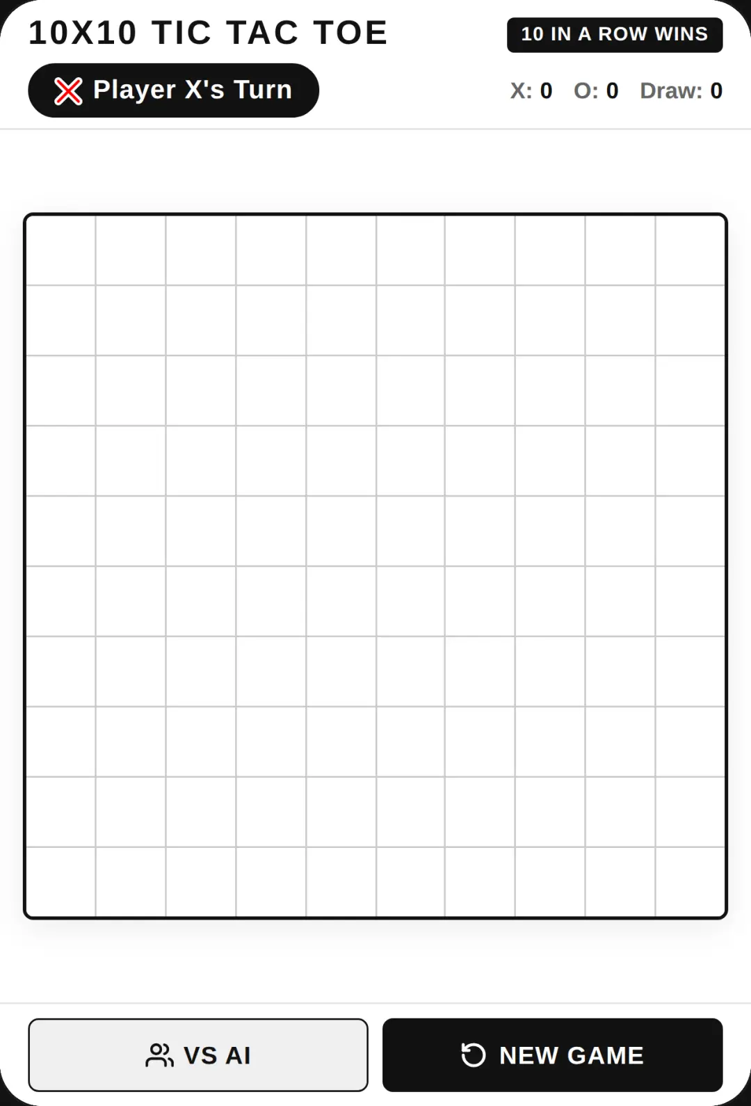 10x10 Tic Tac Toe cover