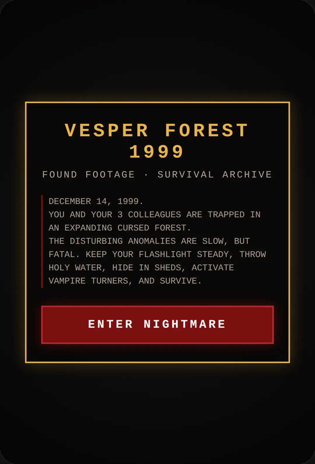 VESPER FOREST 1999 cover