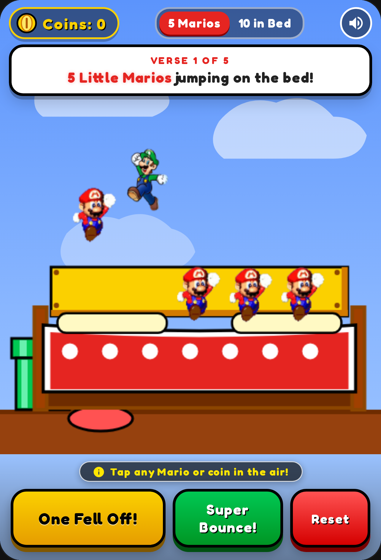 5 Little Super Marios Jumping on the Bed cover