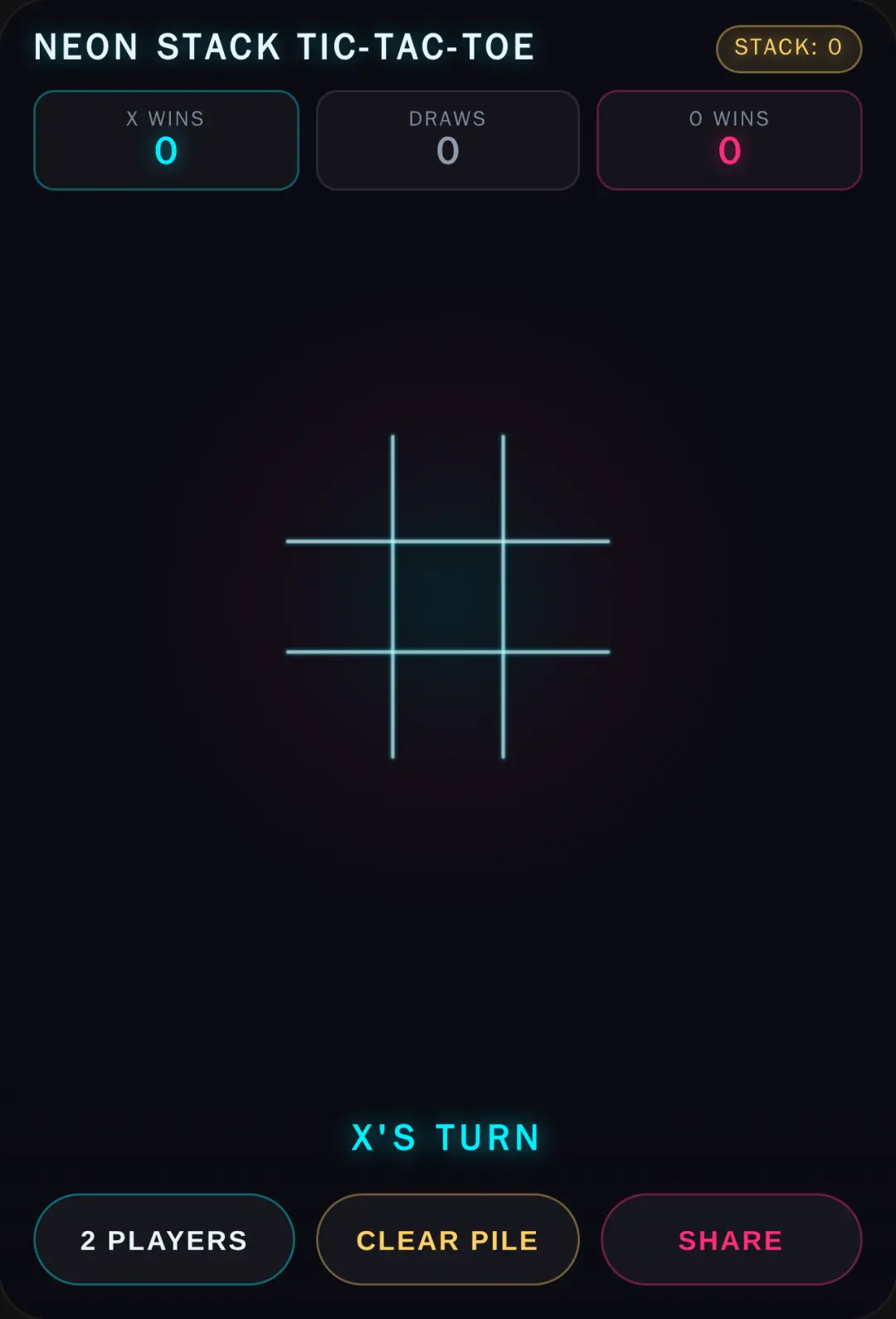 Neon Stack Tic-Tac-Toe cover